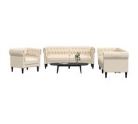 Vidaxl Ensemble De Canapés 3 Pcs Crème Tissu