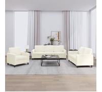 vidaXL Ensemble de canapés 3 pcs crème velours 3201942
