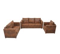 vidaXL Ensemble de canapés 3 pcs Cuir daim synthétique