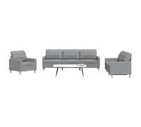 vidaXL Ensemble de canapés 3 pcs gris clair tissu