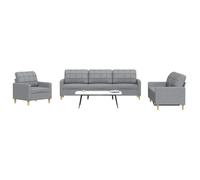 vidaXL Ensemble de canapés 3 pcs gris clair tissu, canapé, siège de canapé, canapé relax, canapé confort, fauteuil de 3278287