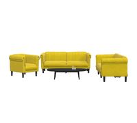 vidaXL Ensemble de canapés 3 pcs jaune velours