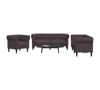 Vidaxl Ensemble De Canapés 3 Pcs Marron Foncé Tissu Marron