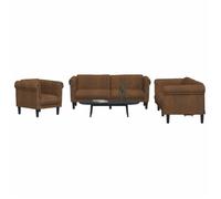 3-delige Loungeset fluweel bruin3209218