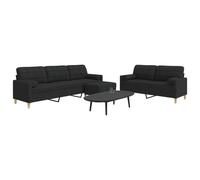 Vidaxl Ensemble De Canapés 3 Pcs Repose-Pied Et Coussins Décoratifs Multicolore