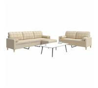 Vidaxl Ensemble De Canapés 3 Pcs Repose-Pied Et Coussins Décoratifs Multicolore