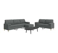 Vidaxl Ensemble De Canapés 3 Pcs Repose-Pied Et Coussins Décoratifs Multicolore