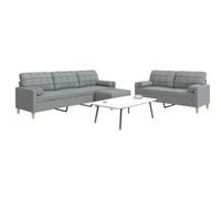 Ensemble de canapés 3 pcs avec repose-pied jaune clair tissu canapé vidaXL