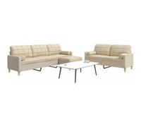 Vidaxl Ensemble De Canapés 3 Pcs Repose-Pied Et Coussins Décoratifs Multicolore