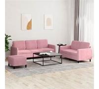 vidaXL Ensemble de canapés 3 pcs rose velours 3202027