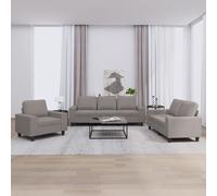 vidaXL Ensemble de canapés 3 pcs taupe tissu