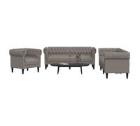 vidaXL Ensemble de canapés 3 pcs taupe tissu, canapé, siège de canapé, canapé relax, canapé confort, fauteuil de télévision 3209196