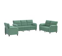 vidaXL Ensemble de Canapés 3 pcs Vert Mer Velours
