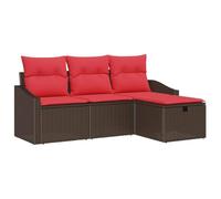 vidaXL Ensemble de Canapés 4 pc Marron Poly rotin