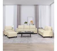 vidaXL Ensemble de Canapés avec Coussins 4 pcs, Canapés avec Accoudoirs et Dossier, Ensemble de Meubles avec Repose-pied 3201404