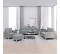 Ensemble de Canapés avec Coussins Sièges Salon Maison 3 pcs Taupe Tissu vidaXL