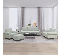 Vidaxl Ensemble De Canapés 4 Pcs Avec Coussins Gris Clair Velours Gris