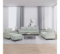 Ensemble de canapés 4 pcs avec coussins Gris clair Velours3201486
