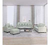 vidaXL Ensemble de canapés 4 pcs avec coussins Gris clair Velours3201690 Gris clair G