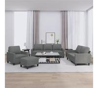 Ensemble de canapés 4 pcs avec coussins Gris foncé Tissu3201437