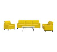 Vidaxl Ensemble De Canapés 4 Pcs Avec Coussins Jaune Velours Jaune