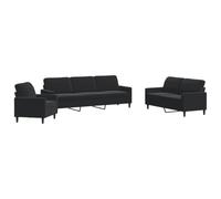 Ensemble de canapés 4 pcs avec coussins Noir Velours
