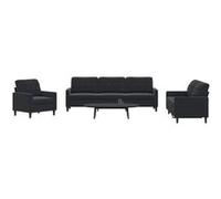 vidaXL Ensemble de canapés 4 pcs avec coussins Noir Velours