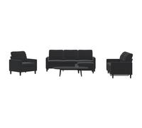 vidaXL Ensemble de canapés 4 pcs avec coussins Noir Velours Noir