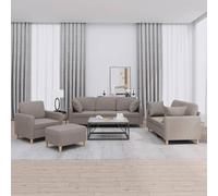 4-delige Loungeset met kussens stof taupe3202085