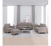 vidaXL Ensemble de canapés 4 pcs avec coussins Taupe Tissu 3202069