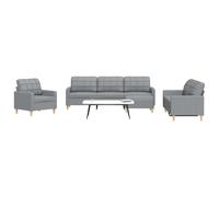 vidaXL Ensemble de canapés 4 pcs avec repose-pied gris clair tissu