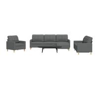Vidaxl Ensemble De Canapés 4 Pcs Avec Repose-Pied Gris Foncé Tissu Gris