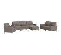 vidaXL Ensemble de canapés 4 pcs avec repose-pied taupe tissu, canapé, siège de canapé, canapé relax, canapé confort, fauteuil de télévision taupe
