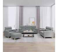 vidaXL Ensemble de Canapés avec Coussins 4 pcs, Canapés avec Accoudoirs, Ensemble de Meubles avec Repose-pieds Salon, 3201560