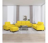 vidaXL Ensemble de Canapés 4 pcs Sièges avec Coussins Canapés avec Accoudoirs et Dossier Meubles avec Repose-pied Salon 3201879