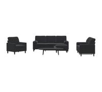Vidaxl Ensemble De Canapés 4pcs Et Coussins Et Traversins Noir Velours Multicolore