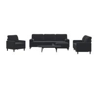 Vidaxl Ensemble De Canapés 4pcs Et Coussins Et Traversins Noir Velours Multicolore