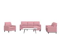 vidaXL Ensemble de canapés 4pcs et coussins et traversins rose velours