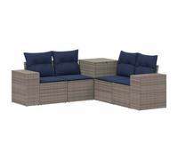 vidaXL Ensemble de Canapés 5 pc Gris et Bleu Marine 200 x 200 x 85 cm