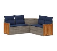 vidaXL Ensemble de Canapés 5 pc Gris et Bleu Marine