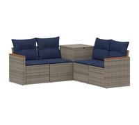 vidaXL Ensemble de Canapés 5 pc Gris et Bleu Marine
