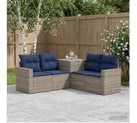vidaXL Ensemble de Canapés 5 pc Gris et Bleu Marine