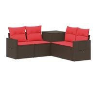 vidaXL Ensemble de Canapés 5 pc Marron et Rouge