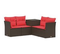 vidaXL Ensemble de Canapés 5 pc Marron et Rouge