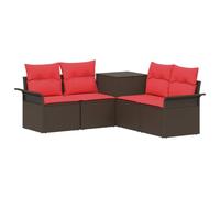 vidaXL Ensemble de Canapés 5 pc Marron et Rouge