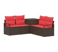 vidaXL Ensemble de Canapés 5 pc Marron et Rouge
