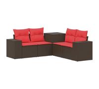 vidaXL Ensemble de Canapés 5 pc Marron et Rouge