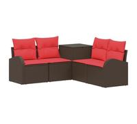 vidaXL Ensemble de Canapés 5 pc Marron et Rouge