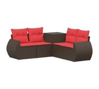 vidaXL Ensemble de Canapés 5 pc Marron et Rouge