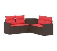 vidaXL Ensemble de Canapés 5 pc Marron et Rouge